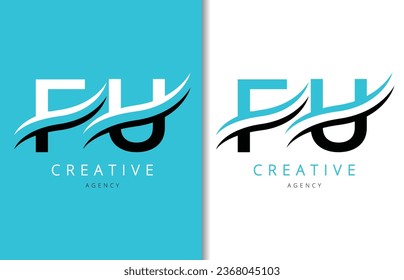 F U Letter Logo Design with Background and Creative company logo. Modern Lettering Fashion Design. Vector illustration