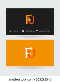 F & U Letter logo design vector element