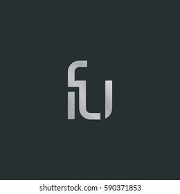 F and U Letter logo design vector element