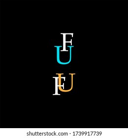 F U letter logo icon design