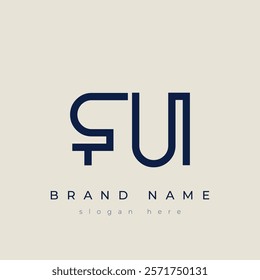 F and U logo design. FU abstract Letters Logo Monogram. This logo design is the process of creating a visual symbol that represents a brand, company, or individual.