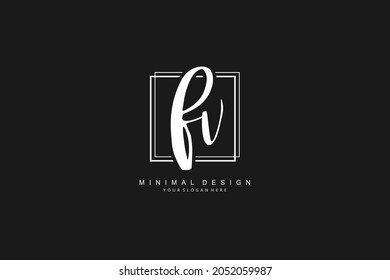 F V FV Initial handwriting or handwritten logo for identity. Logo with signature and hand drawn style.