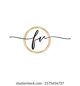 F V Initial Script Letter Beauty Logo Template