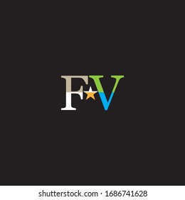 F V letter logo colorful vector design