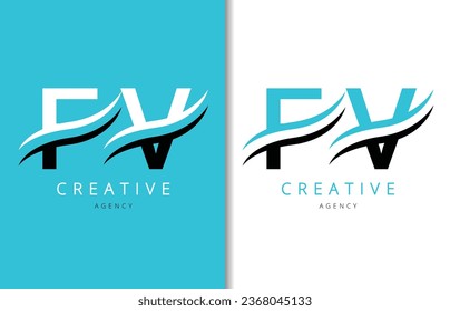 F V Letter Logo Design with Background and Creative company logo. Modern Lettering Fashion Design. Vector illustration