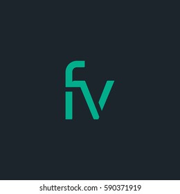 F and V Letter logo design vector element