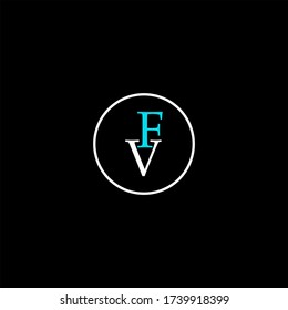 Diseño del icono del logotipo de la letra F V