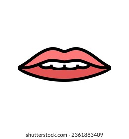 f v letter mouth animate color icon vector. f v letter mouth animate sign. isolated symbol illustration