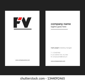 F V letters Joint logo icon with business card vector template.