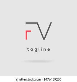 F & V Letters joint logo design vector template