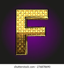 f vector golden letter