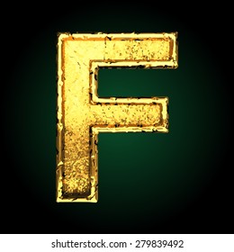 f vector golden letter