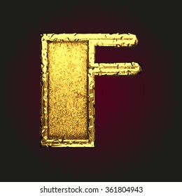 f vector golden letter