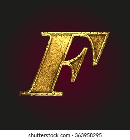 f vector golden letter