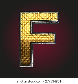 f vector golden and silver letter