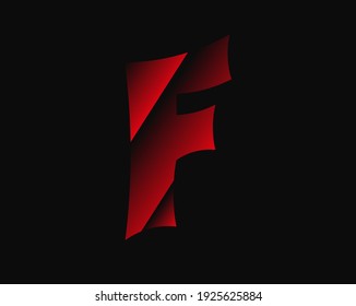 F Vektor Horror, gruseliger Brief. Wahnsinnige fürchten brutale Schrift. Für Kriminelle oder Verbrechen, Horror dunkle Nacht, böse schreckliche Design und mehr