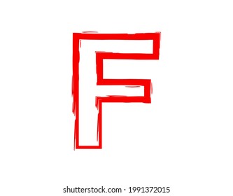 F vector letter horror bloody, scary. Insane Fear brutal, scream font. Wicked night theme style design