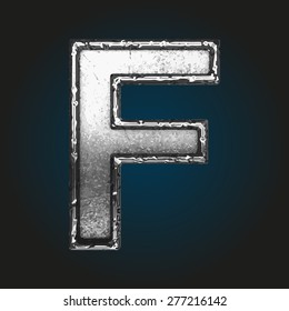 f vector metal letter