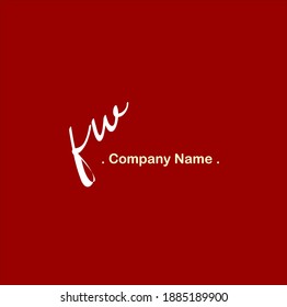F W FW Initial handwriting or handwritten logo for identity
