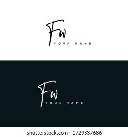 F W FW Initial letter handwriting and signature logo.	
