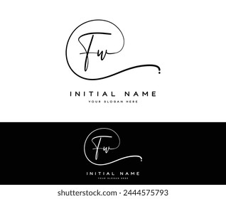 f w fw initial letter handwriting and signature logo