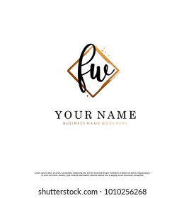 F W Initial abstract logo template vector