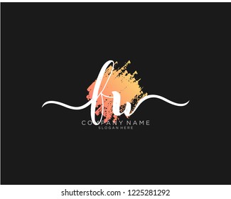 F W Initial handwriting logo vector