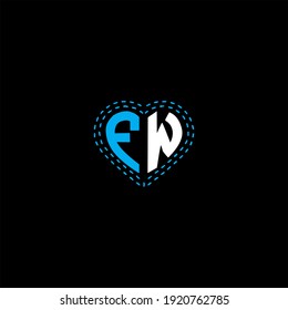 F W letter logo abstract design on black color background. fw monogram
