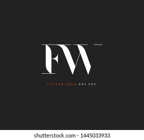 F W letters Joint logo icon vector for business card and corporate identity.