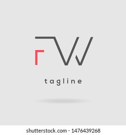 F & W Letters joint logo design vector template