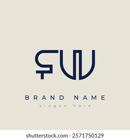 F and W logo design. FW abstract Letters Logo Monogram. This logo design is the process of creating a visual symbol that represents a brand, company, or individual.