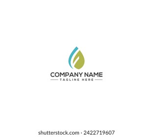 f water drop logo design vector