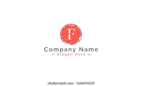 F watercolor logo template vector