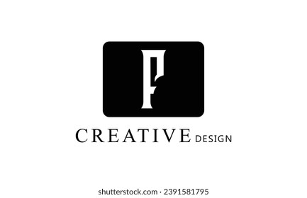 F white letter creative brand simple minimal logo design for all kind of business.