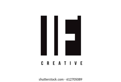 IF I F White Letter Logo Design with Black Square Vector Illustration Template.