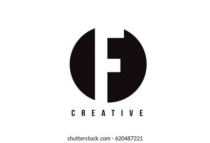 F White Letter Logo Design with Circle Background Vector Illustration Template.