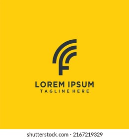 F wifi modern minimalist vector logo template