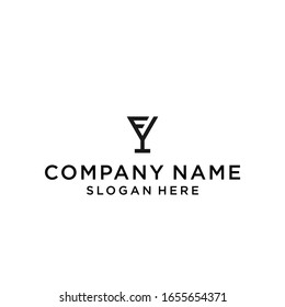 f diseño de icono del logotipo del vino vectorial