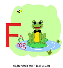 F word for frog animal alphabet illustration 