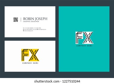F X Joint logo icon with business card vector template.
