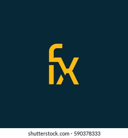 F and X Letter logo design vector element