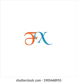 F X letter logo vector design on white color background. fx unique abstract icon design