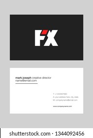 F X letters Joint logo icon with business card vector template.