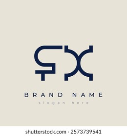 F and X logo design. FX abstract Letters Logo Monogram. This logo design is the process of creating a visual symbol that represents a brand, company, or individual.