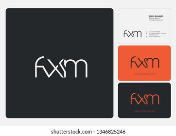 F X M Letters Joint logo icon and business card vector template.