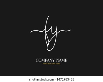 F Y FY Initial handwriting logo design with circle. Beautyful design handwritten logo for fashion, team, wedding, luxury logo.