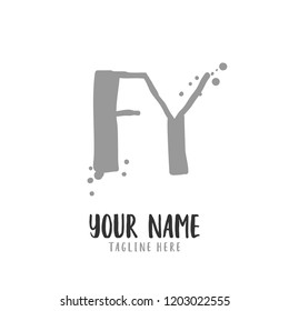 F Y Handwritten logo template