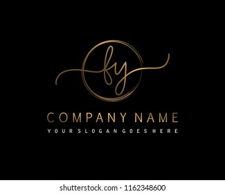 F Y Initial handwriting logo vector