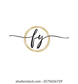 F Y Initial Script Letter Beauty Logo Template