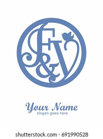 F Y initial wedding decorative logo template